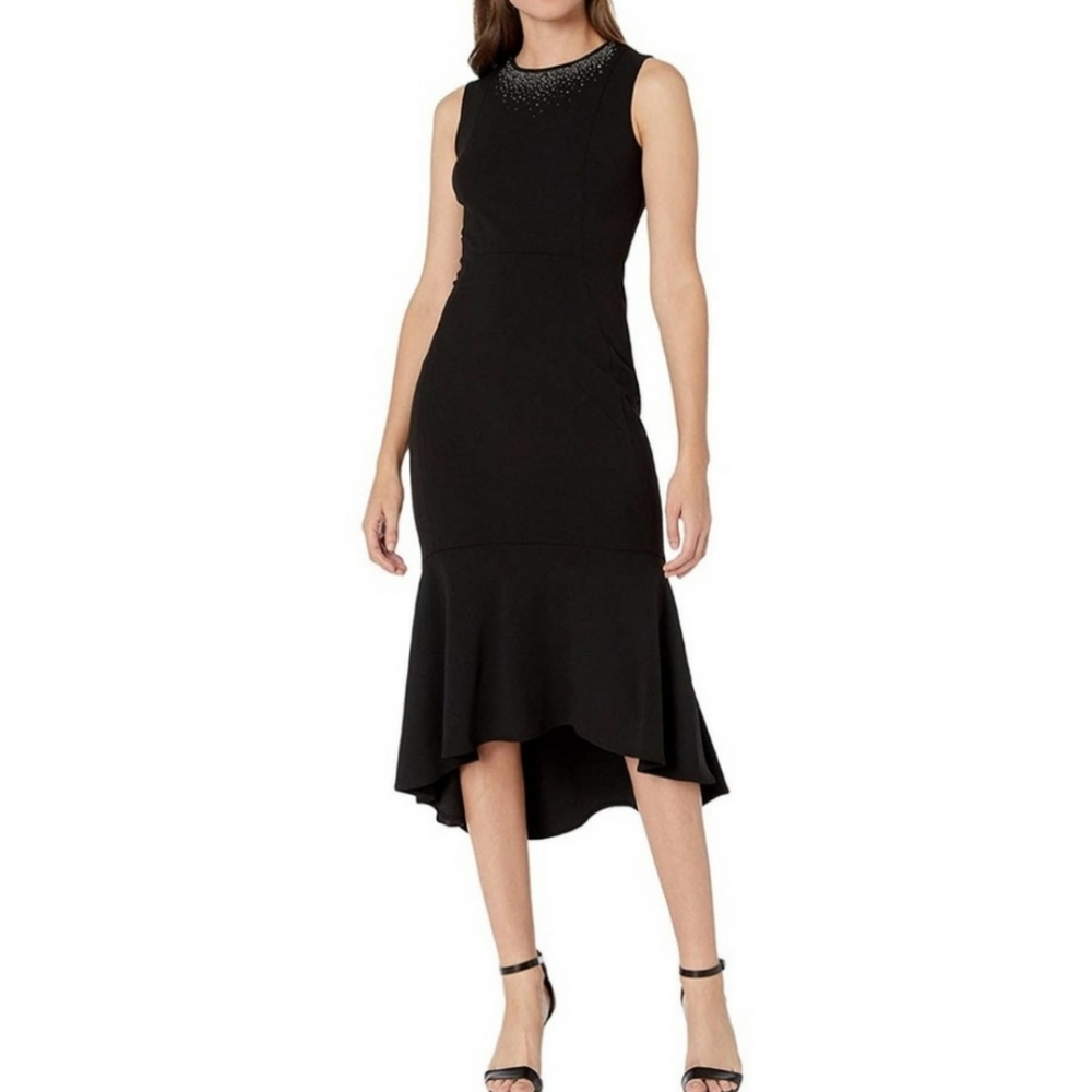 CALVIN KLEIN Flounce Hemline Dress
